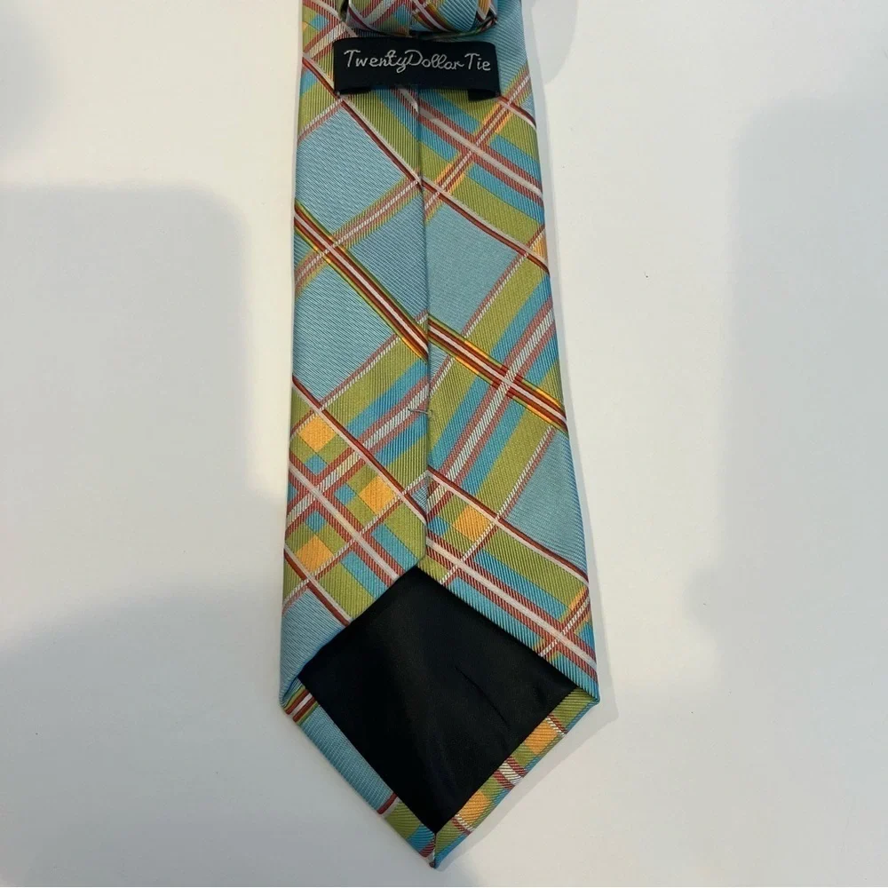 Men’s Tie 100% Silk Hand Made Spring Colors Easter Brand - Twenty Dollar Tie